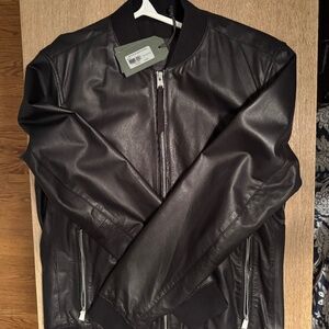All Saints Men’s Leather Bomber Jacket - New/Large